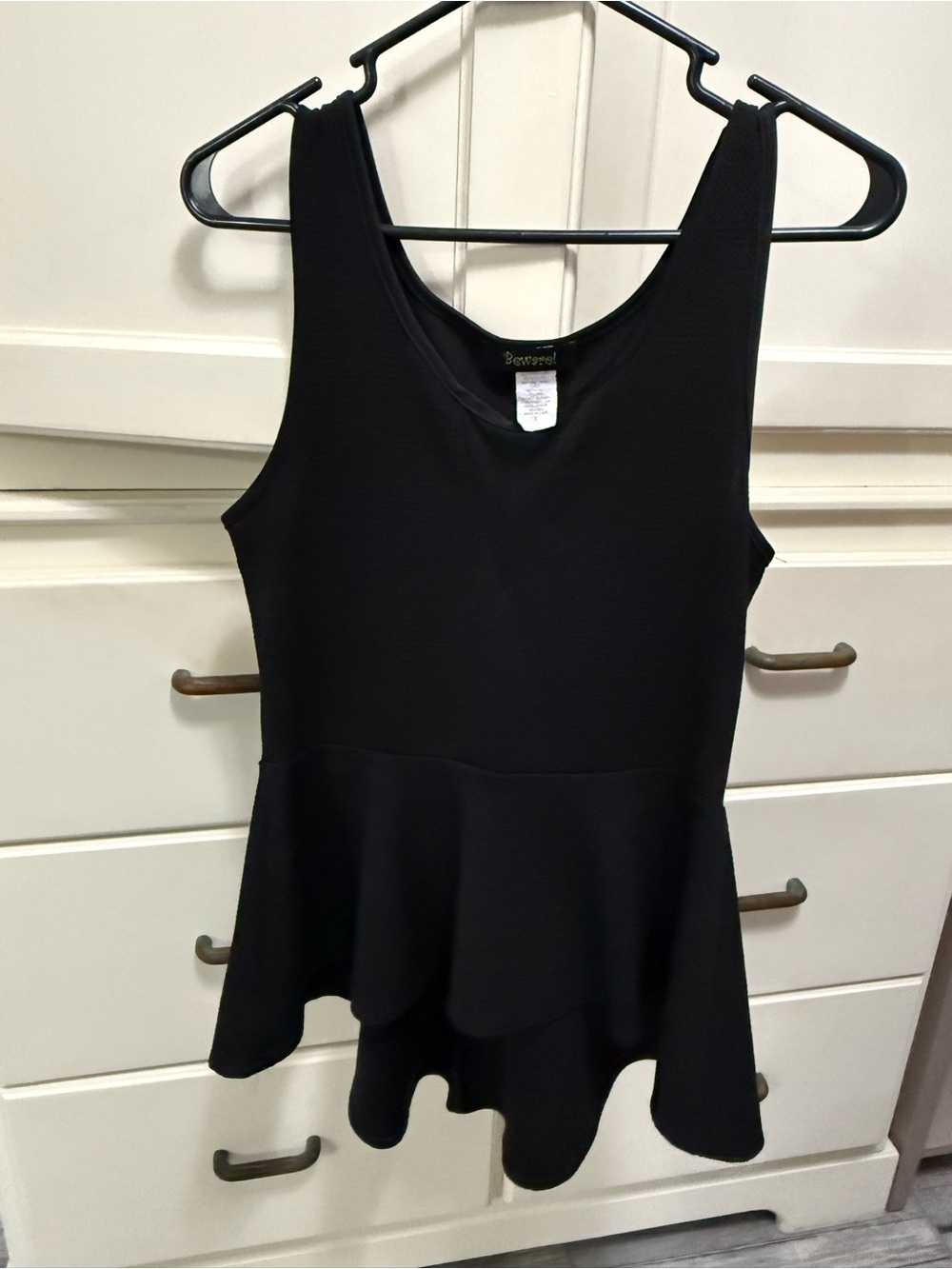 Black Peplum Tank Top